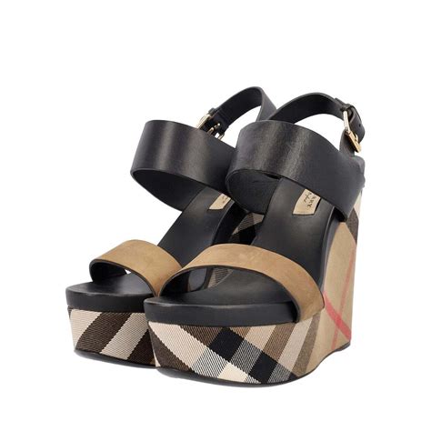 burberry check wedge sandals|burberry sandals outlet.